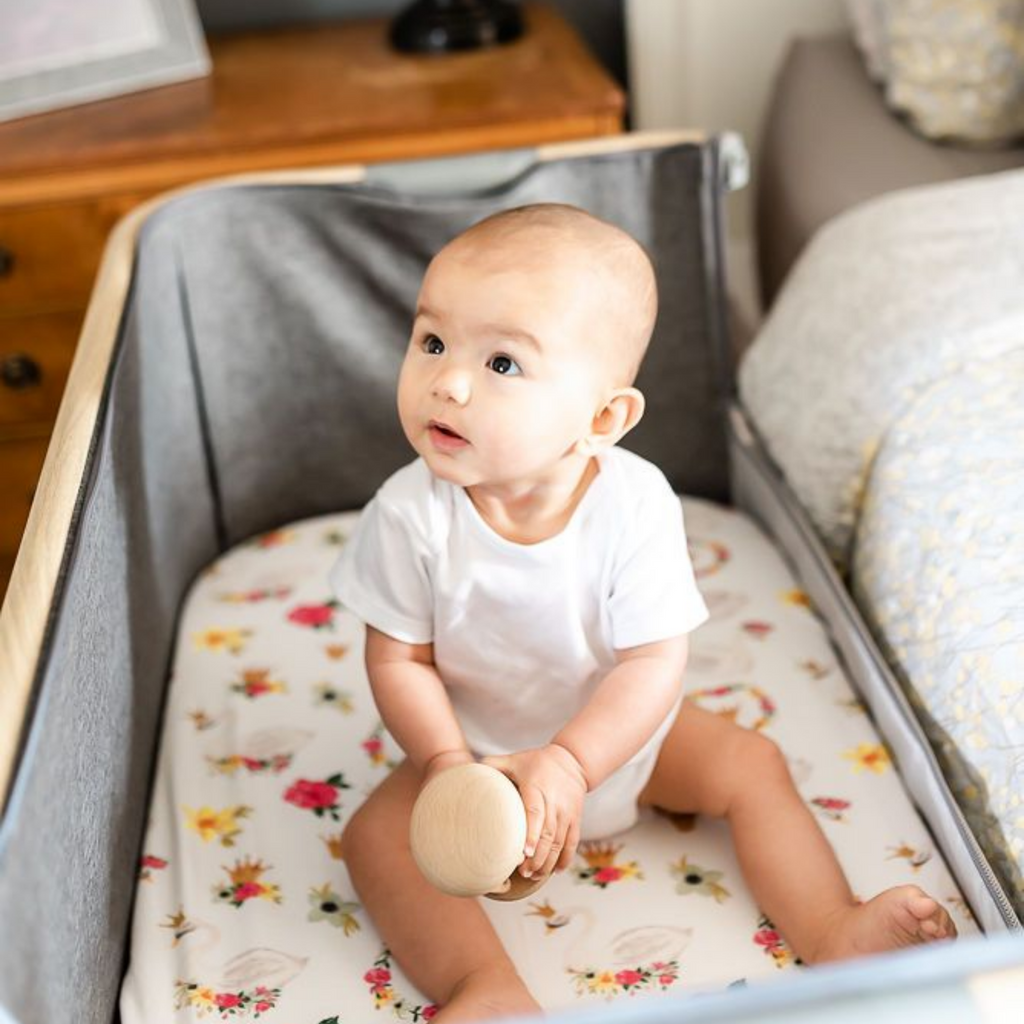 Swans on White Change Pad Covers/Bassinet Sheets Bedside Crib Sheet / Changing Mat Cover The Gilded Bird   