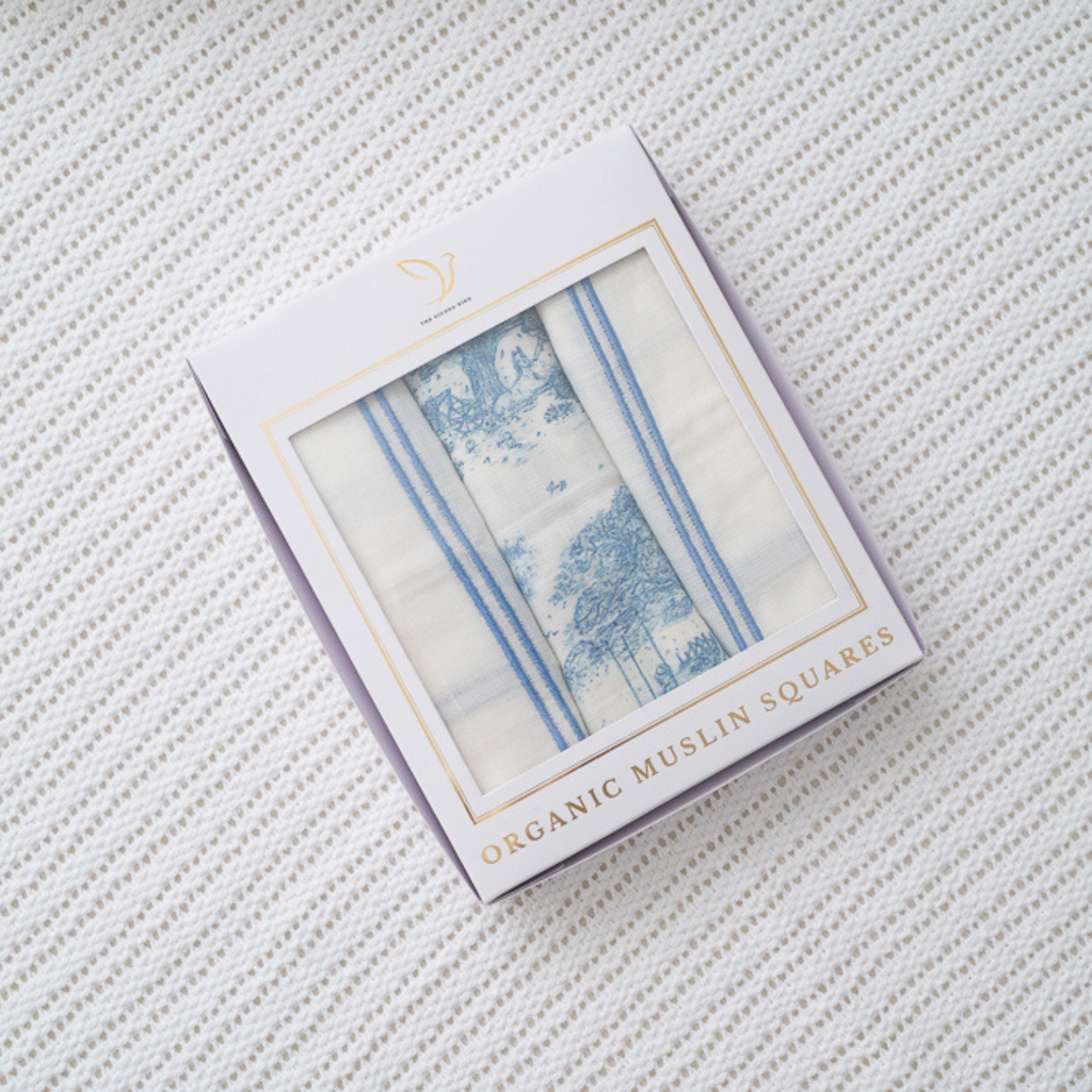 Spring Toile Muslin Swaddle (Set of 3) Muslin Swaddle The Gilded Bird   