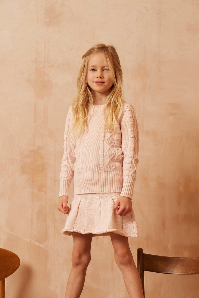 AW24 Cable Popcorn Jumper | Blush Jumper MIKA & MILO   