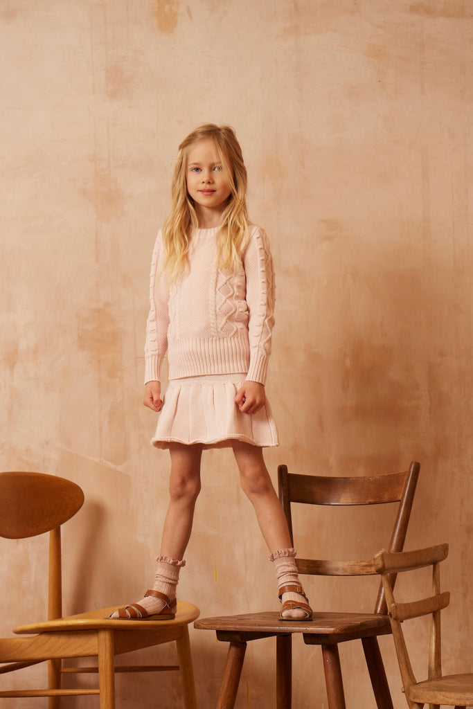 AW24 Cable Popcorn Jumper | Blush Jumper MIKA & MILO   