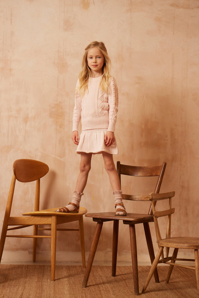 AW24 Cable Popcorn Jumper | Blush Jumper MIKA & MILO   