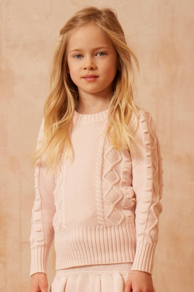 AW24 Cable Popcorn Jumper | Blush Jumper MIKA & MILO   