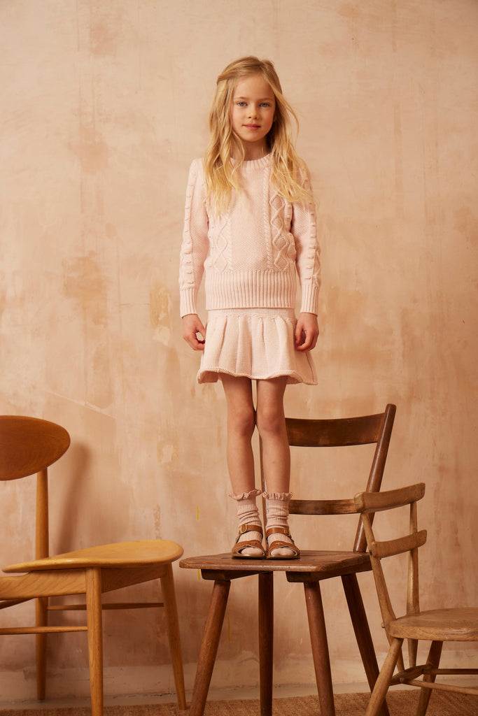 AW24 Cable Popcorn Jumper | Blush Jumper MIKA & MILO   