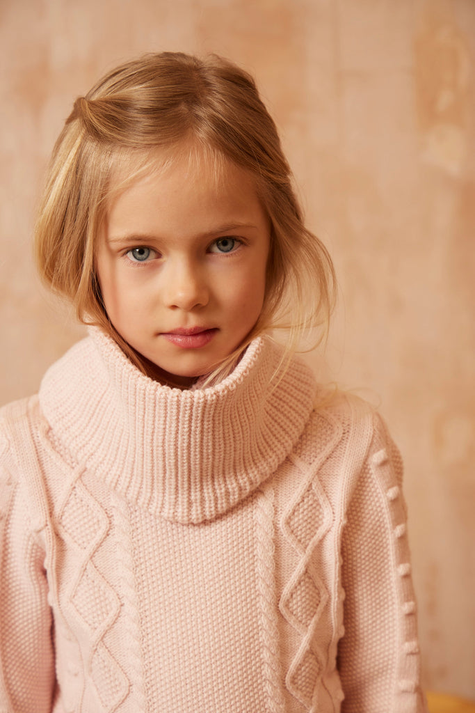 AW24 Cable Popcorn Jumper | Blush Jumper MIKA & MILO   