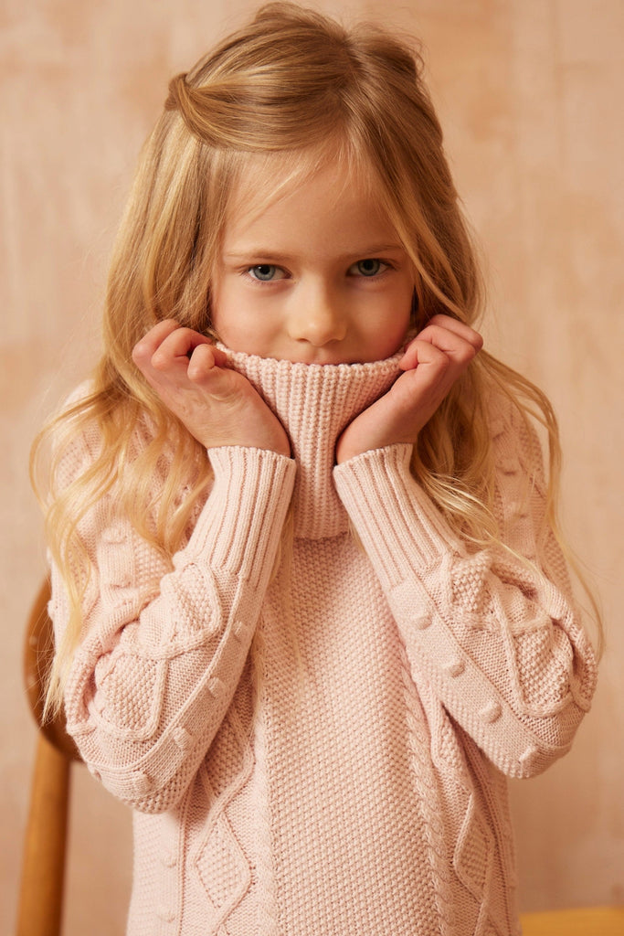 AW24 Cable Popcorn Jumper | Blush Jumper MIKA & MILO   