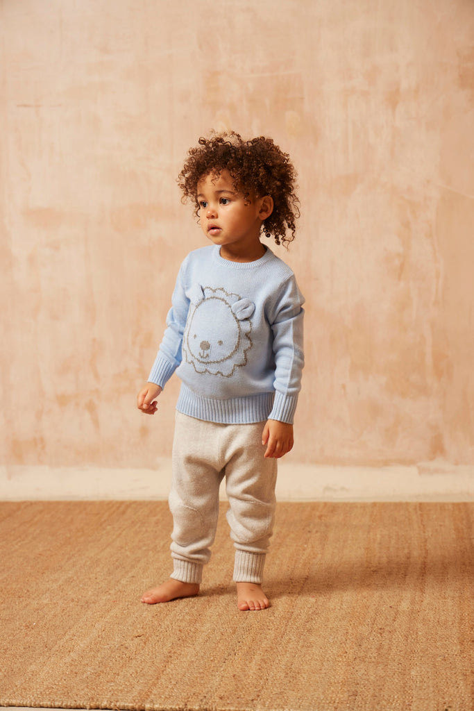 AW24 Baby Pants With Knee Pads | Grey pants Mika & Milo   