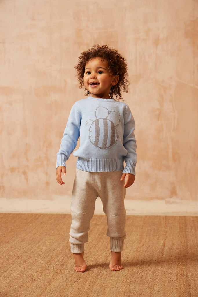 AW24 Baby Pants With Knee Pads | Grey pants Mika & Milo   