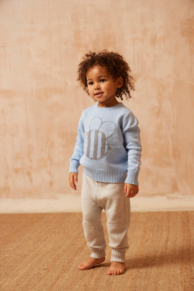 AW24 Baby Pants With Knee Pads | Grey pants Mika & Milo   