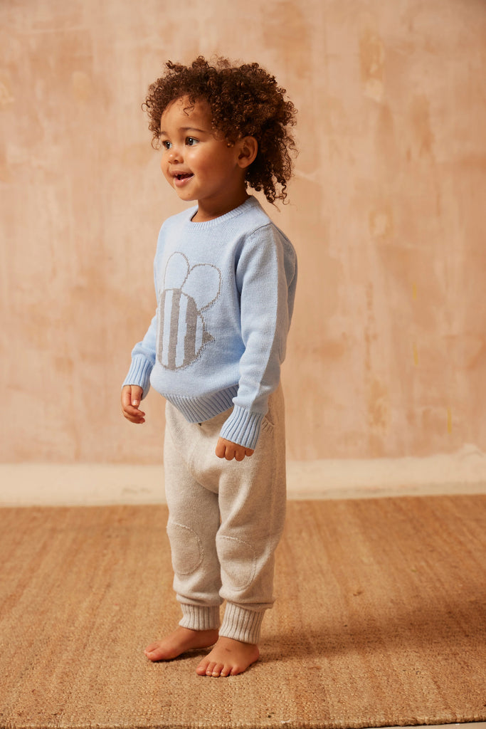 AW24 Baby Pants With Knee Pads | Grey pants Mika & Milo   