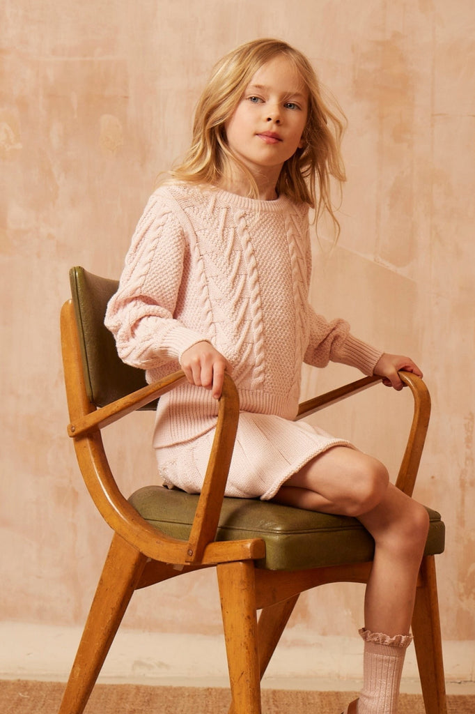 AW24 Cable Chevron Jumper | Blush Jumper MIKA & MILO   