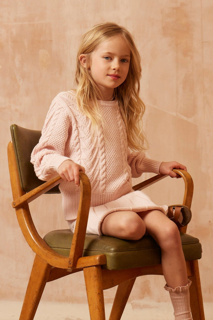 AW24 Cable Chevron Jumper | Blush Jumper MIKA & MILO   