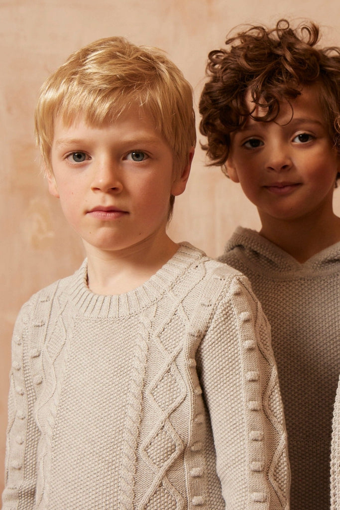 AW24 Cable Popcorn Jumper | Grey Jumper MIKA & MILO   