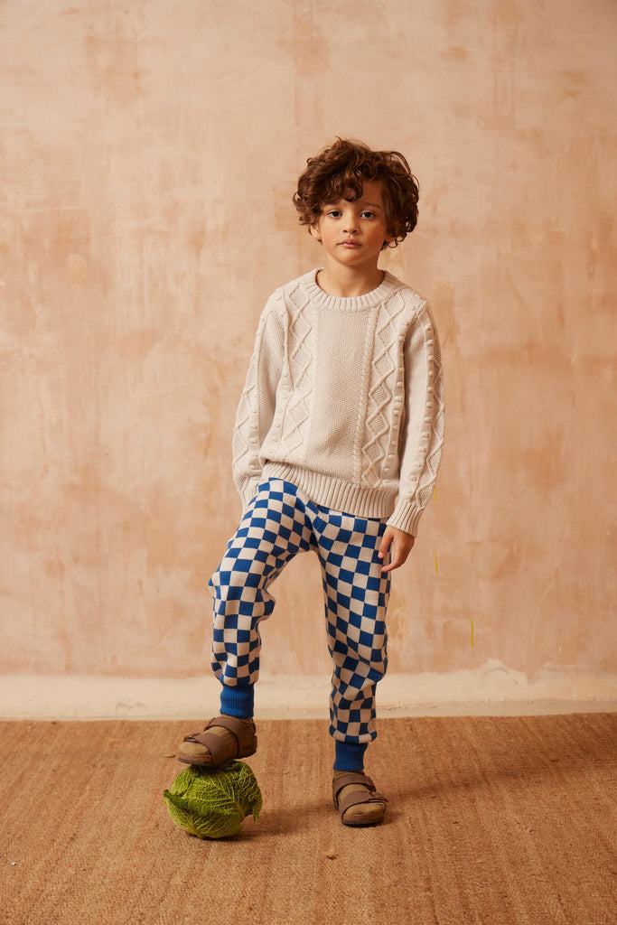 AW24 Cable Popcorn Jumper | Chalk Jumper MIKA & MILO   