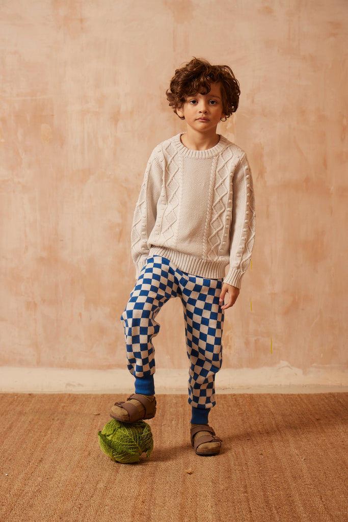 AW24 Cable Popcorn Jumper | Chalk Jumper MIKA & MILO   