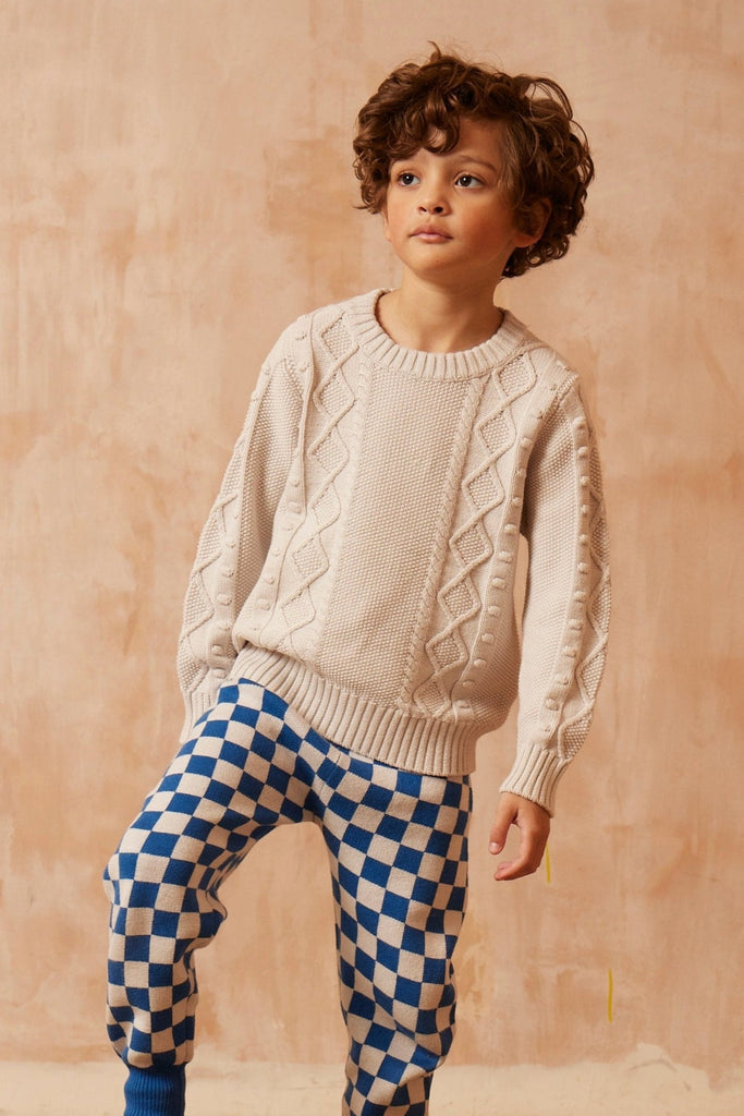 AW24 Cable Popcorn Jumper | Chalk Jumper MIKA & MILO   