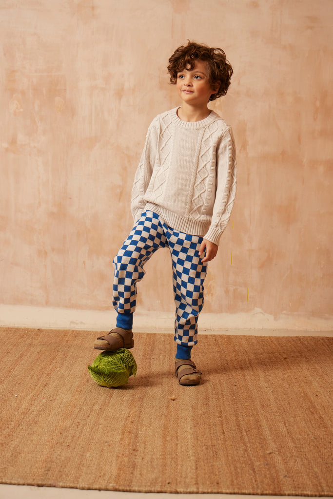 AW24 Cable Popcorn Jumper | Chalk Jumper MIKA & MILO   