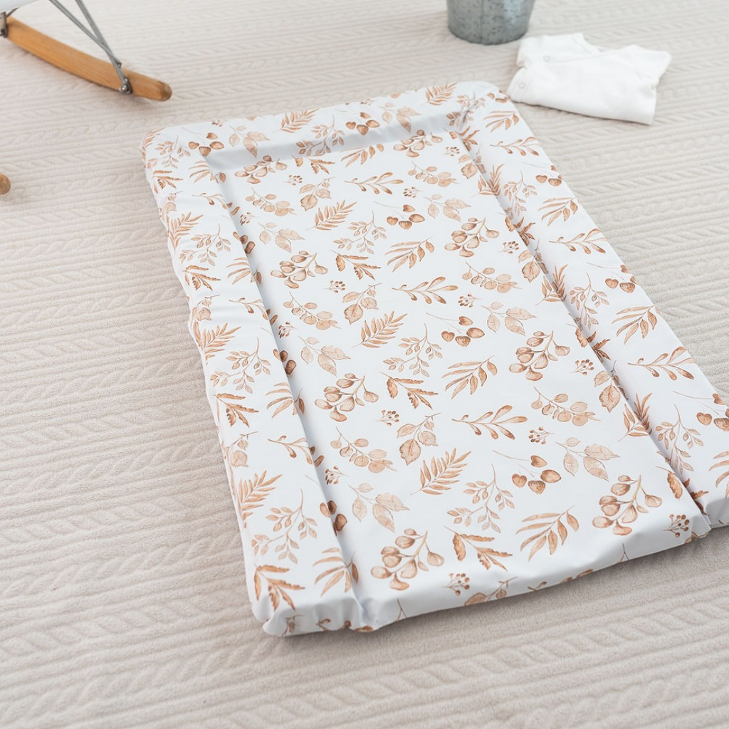 Lovely Leaves Beige Flat Mat Flat Changing Mat The Gilded Bird UK   