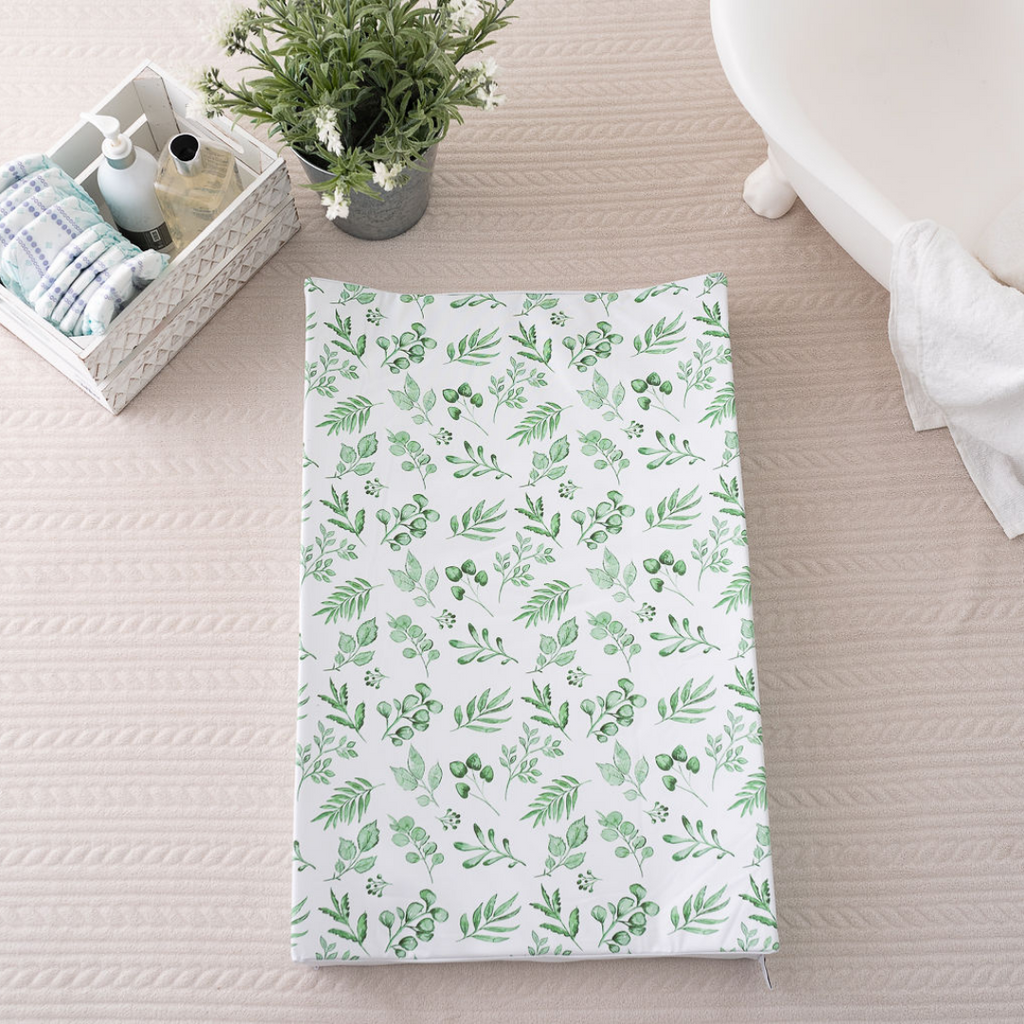 Lovely Leaves Green Wedge Mat Wedge Changing Mat The Gilded Bird UK   