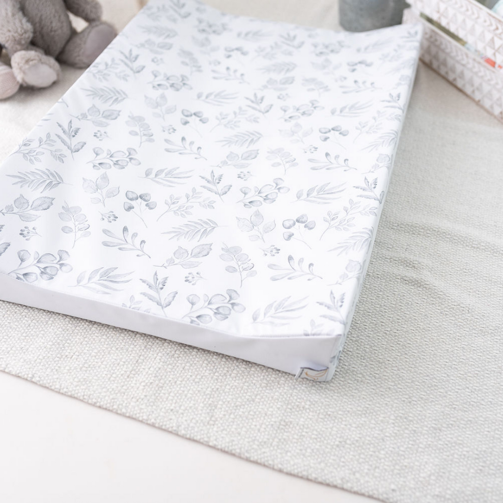 Lovely Leaves Grey Wedge Mat Wedge Changing Mat The Gilded Bird UK   