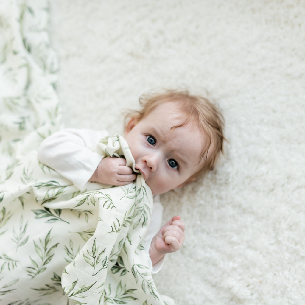 Linen Leaves X-Large Muslin Swaddle Muslin Swaddle The Gilded Bird   