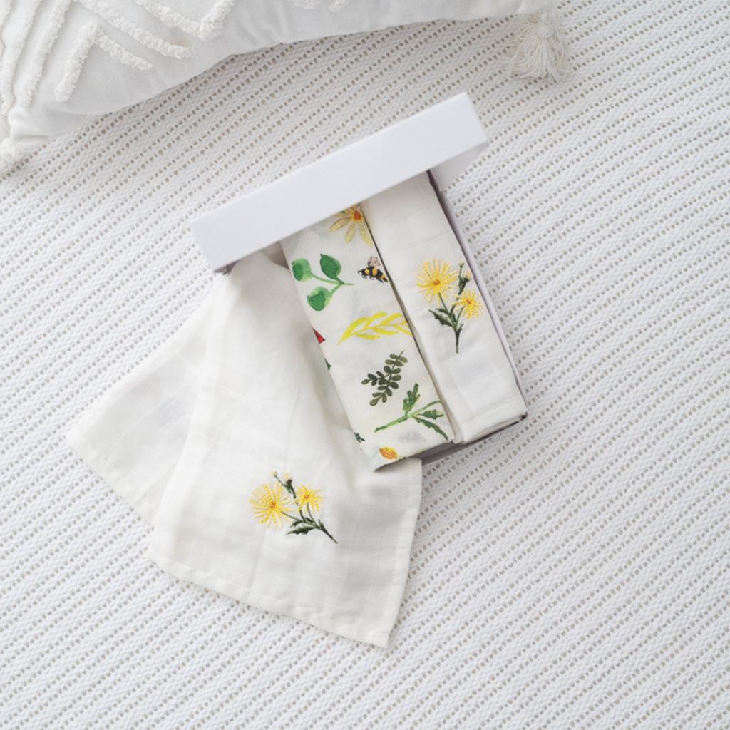 Wild Bee Muslin Swaddle (Set of 3) Muslin Swaddle The Gilded Bird   