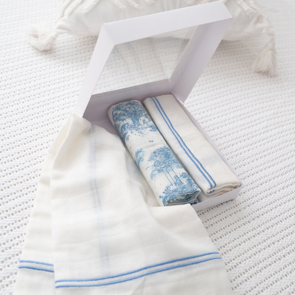 Spring Toile Muslin Swaddle (Set of 3) Muslin Swaddle The Gilded Bird   