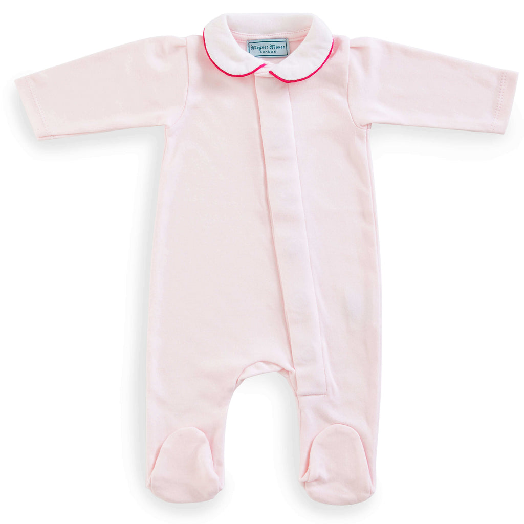 Classic Pink Cotton Onesie Babygrow Magnet Mouse 12m Pale Pink 