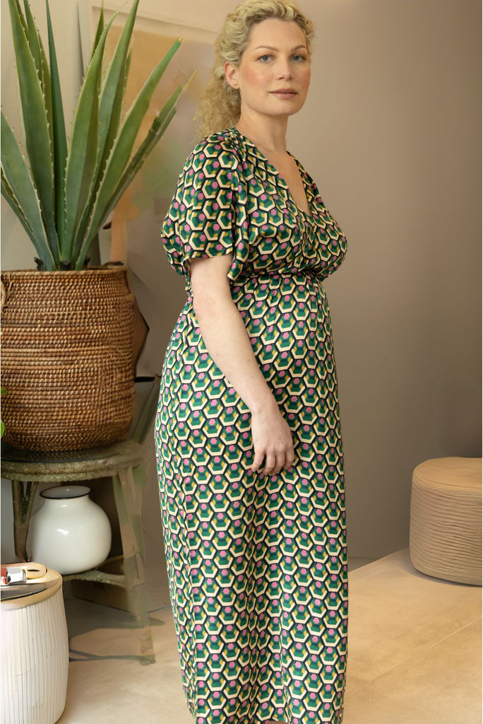 Kimono-Style Maternity & Breastfeeding Dress Maternity Dress CARI   