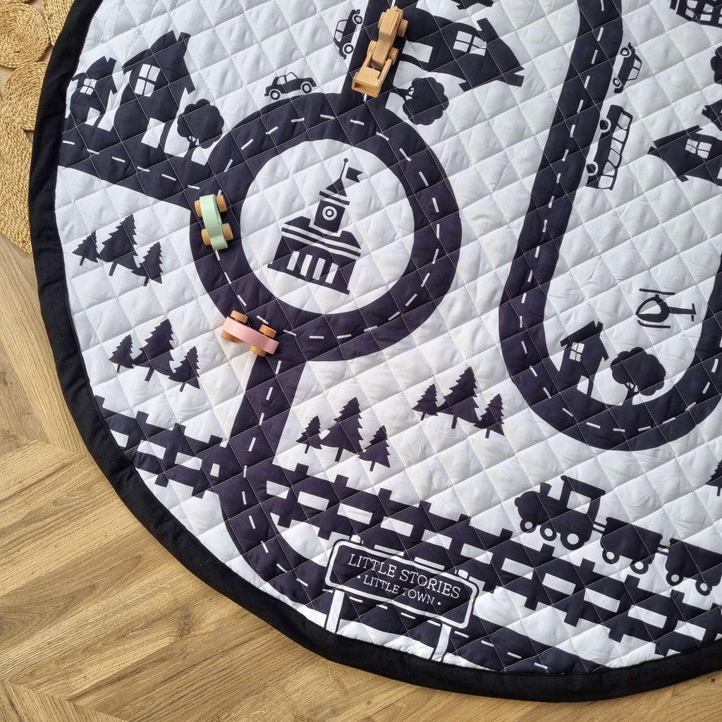 Little Stories Little Town Reversible Pullaway Mono Play Mat  Something a bit Different   