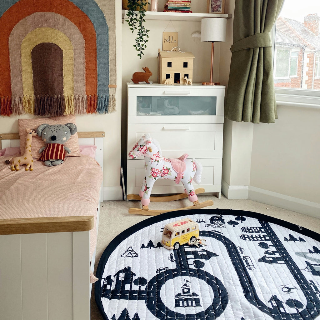 Little Stories Little Town Reversible Pullaway Mono Play Mat  Something a bit Different   