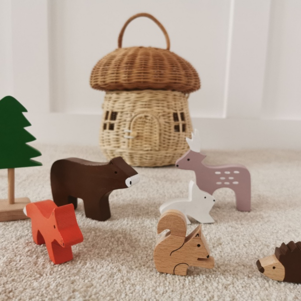 Woodland Friends Set Of 7 Wooden Toy Animals  Something a bit Different   