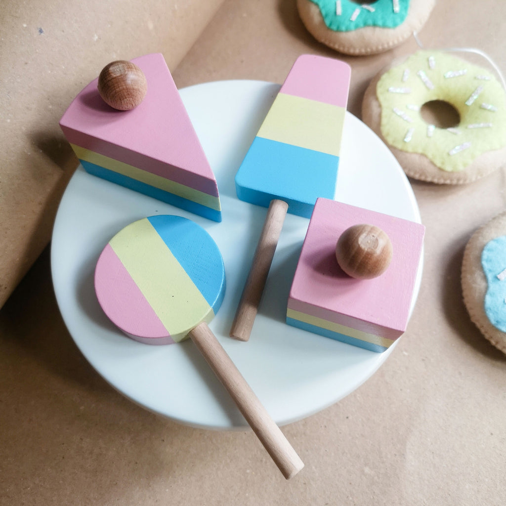 Perfect Pastels Sweet Treats Wooden Play Set  Something a bit Different   