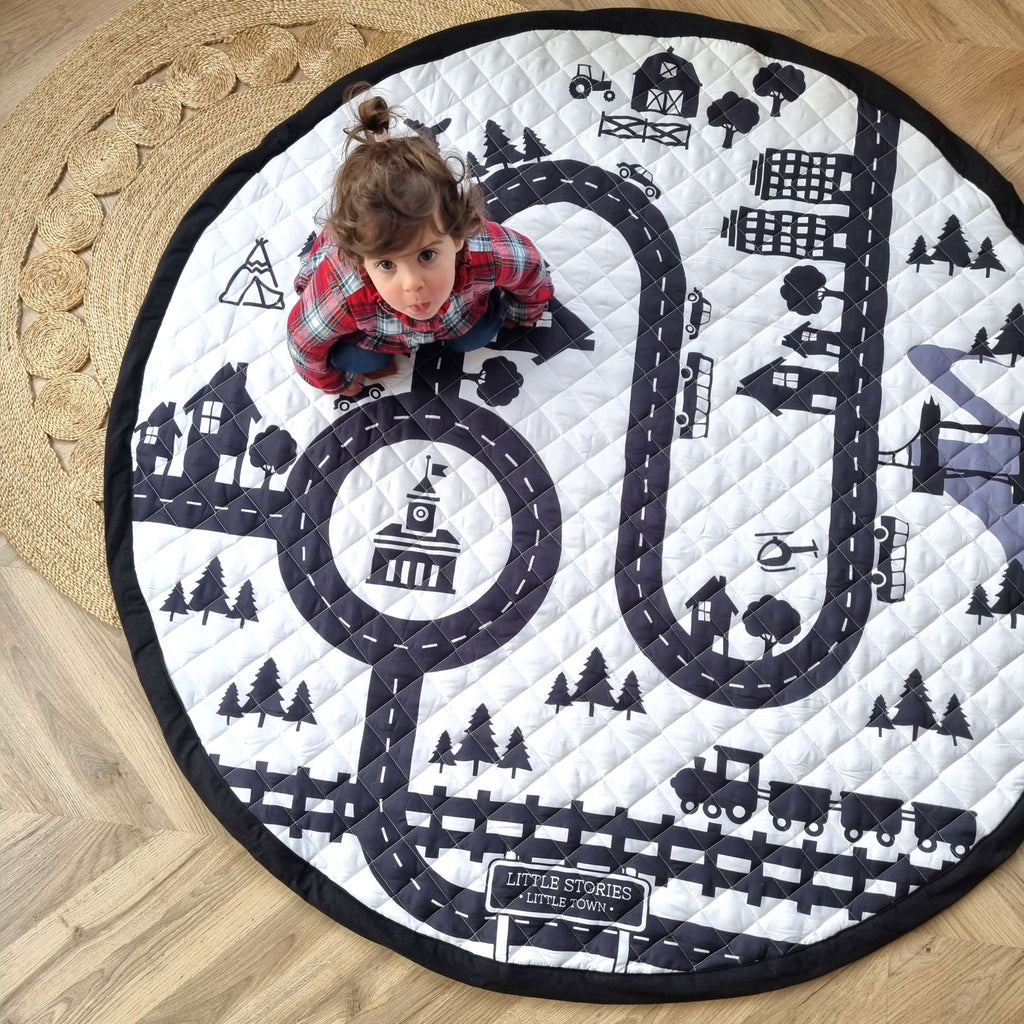 Little Stories Little Town Reversible Pullaway Mono Play Mat  Something a bit Different   