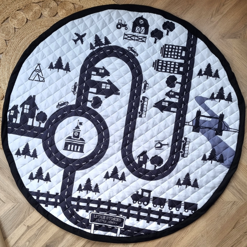 Little Stories Little Town Reversible Pullaway Mono Play Mat  Something a bit Different   