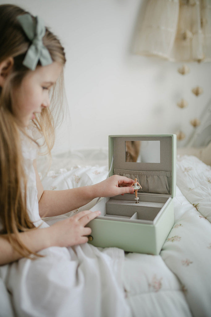 Musical Jewellery Box in Sage Green Jewellery meminio   