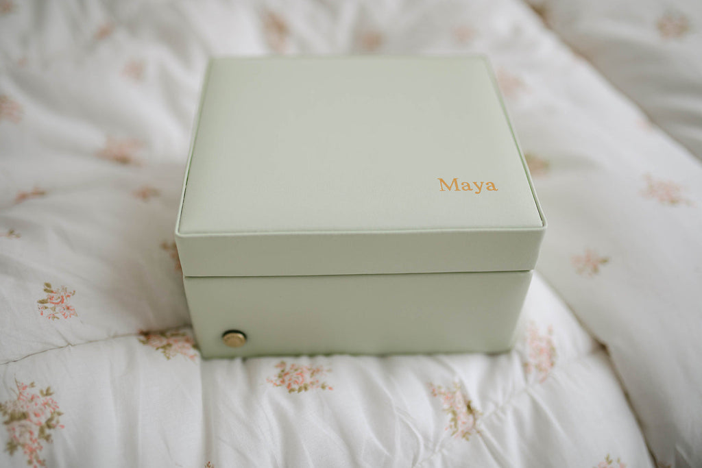 Musical Jewellery Box in Sage Green Jewellery meminio   