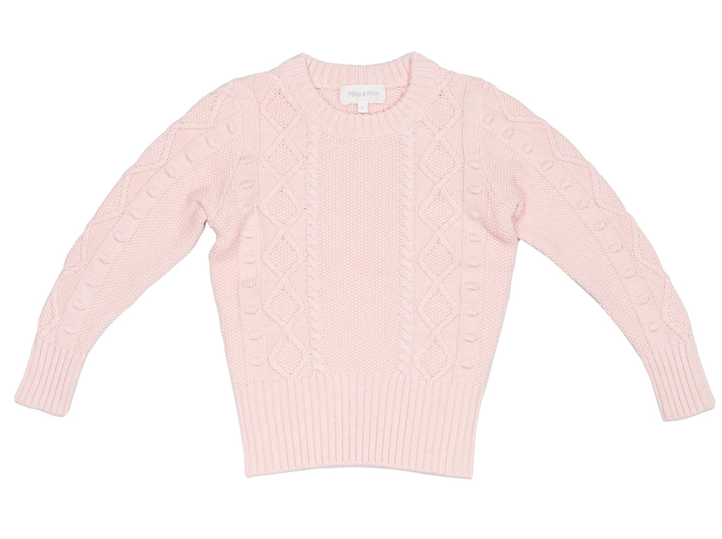 AW24 Cable Popcorn Jumper | Blush Jumper MIKA & MILO   