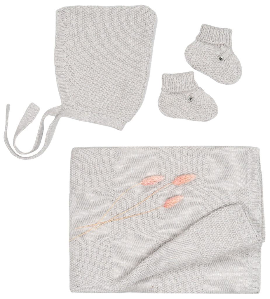 AW24 Baby Blanket | Organic Cotton/ Cashmere | Grey blanket MIKA & MILO   