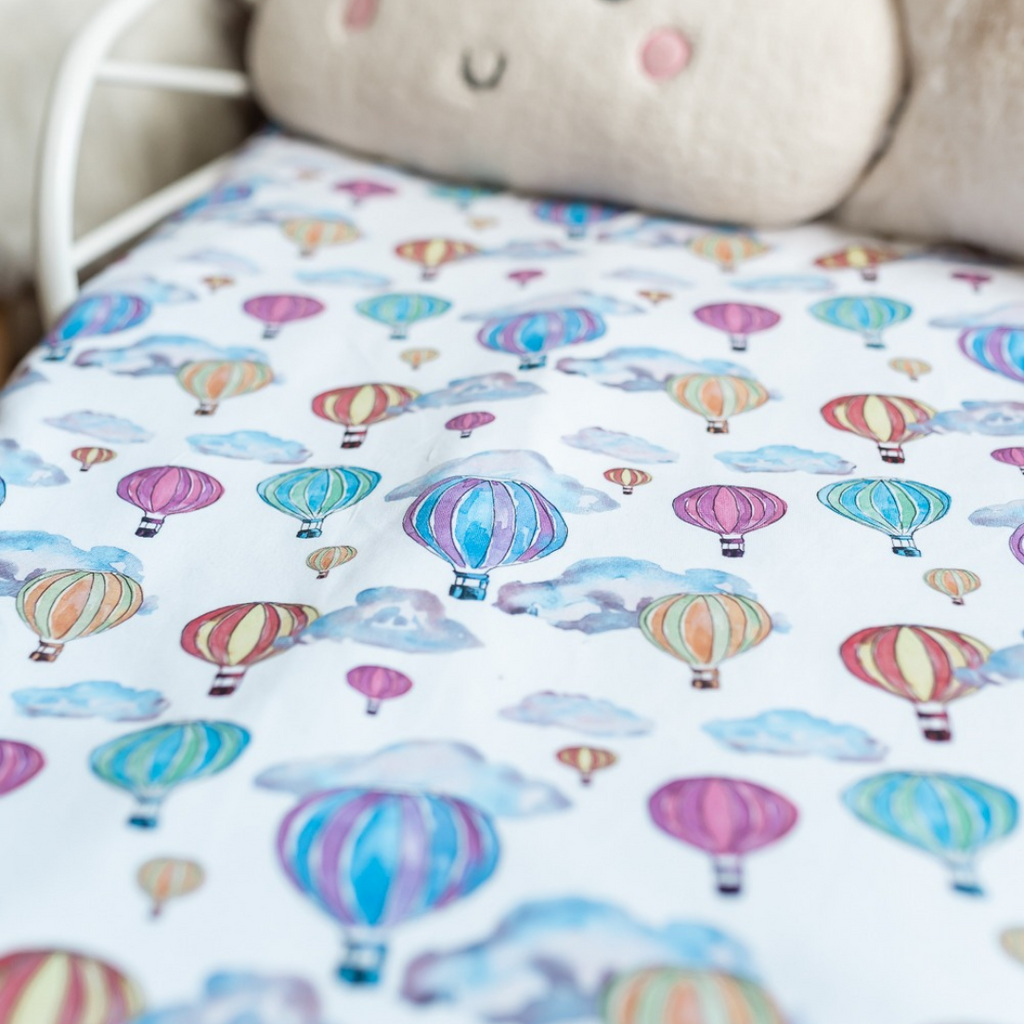 Balloon Festival Organic Cotton Toddler Duvet Cover and Pillow Case Set Toddler Duvet Cover Set The Gilded Bird   