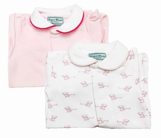 Classic Pink Cotton Onesie Babygrow Magnet Mouse   