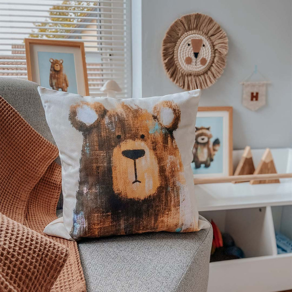 Woodland Bear Nursery Cushion Cover  Tigercub Prints   