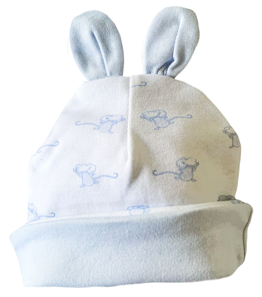 Newborn Baby Hat With Ears Baby hat Magnet Mouse Blue  