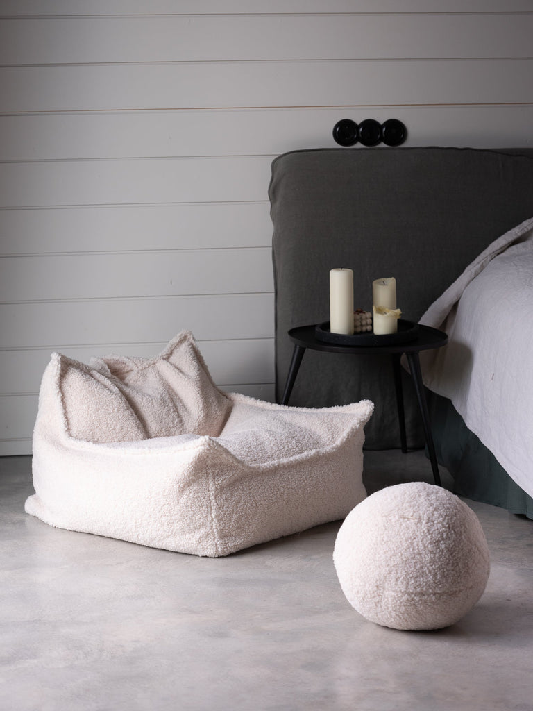 Cream White Ball Cushion  WigiWama   