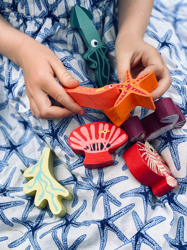 Stacking Coral Reef wooden educational Tender Leaf Toys   