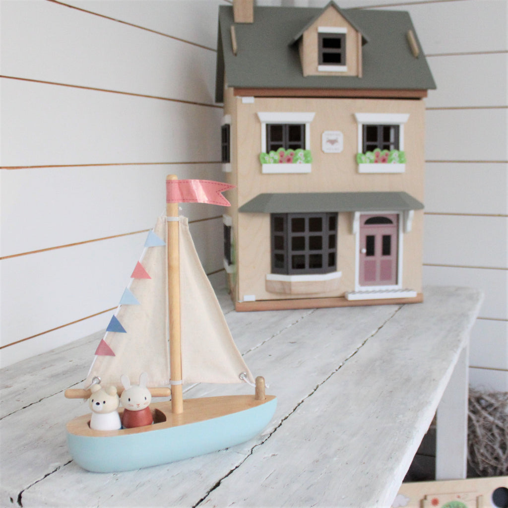 Sailway Boat Dolls houses + Dolls Tender Leaf Toys   