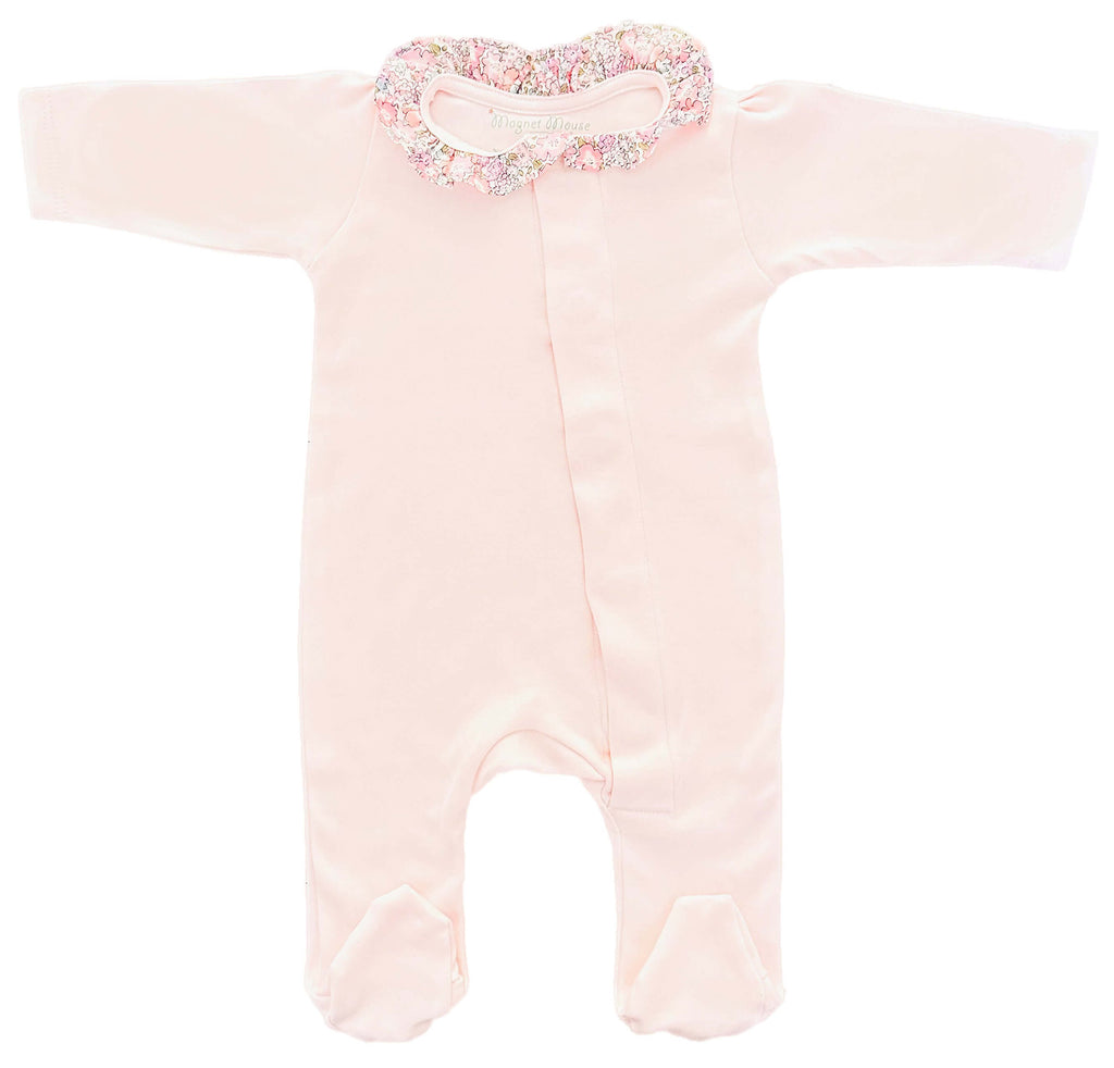 Baby Pink Liberty Michelle Ruffle Collar Onesie Babygrow Magnet Mouse 1m  