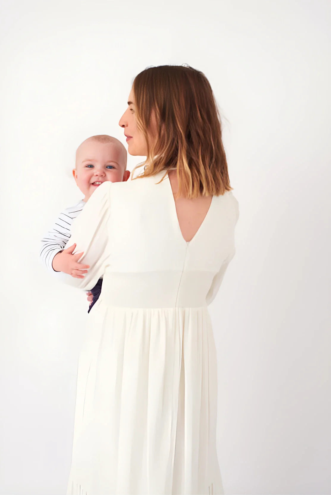 Ivory Silky Maternity & Breastfeeding Dress  Something a bit Different