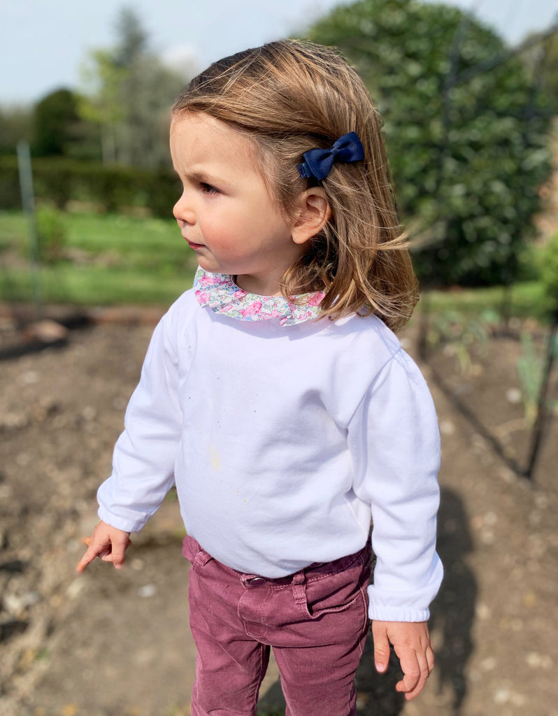 Long Sleeve Top With Liberty Fabric Collar - Pink Baby & Toddler Magnet Mouse   