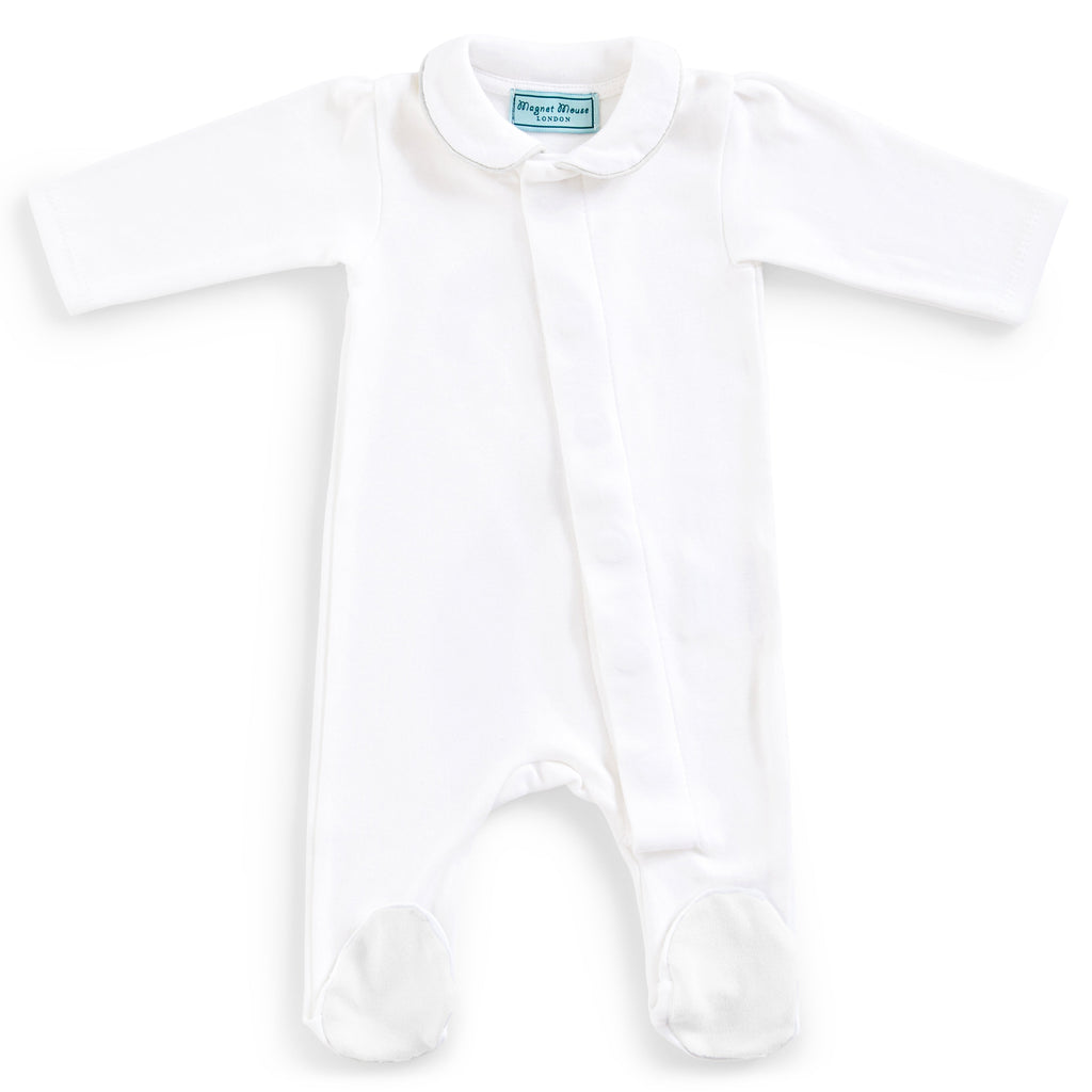 Pure White Cotton Onesie Babygrow Magnet Mouse   