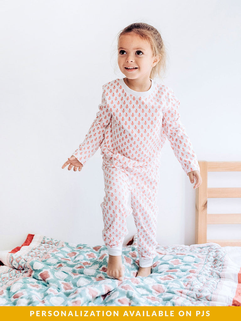 Toddler & Big Kid Cotton Knit PJ Set (Pink City)  Malabar Baby   